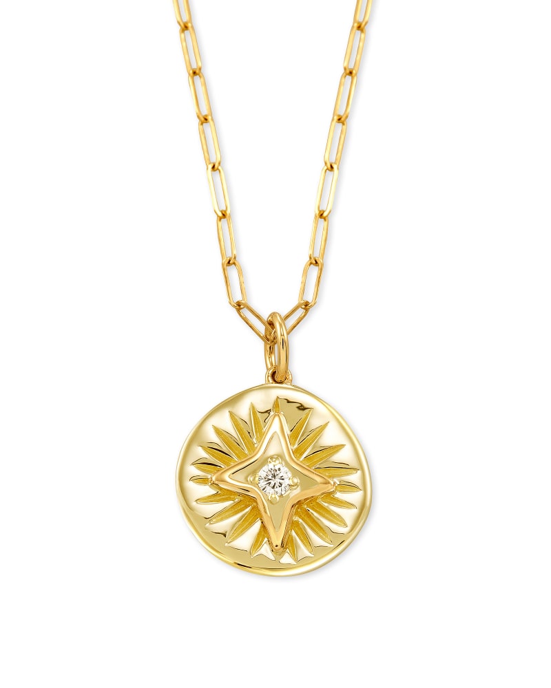 Bright Star 14k Yellow Gold Necklace in White Sapphire image number 2